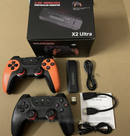 X2 Ultra Retro Game Stick 4K, Plug and Play Video Gaming Console with 128G memory card/40000+Games, HDMI Output for TV with 2.4G Wireless Controller, Retro Arcade Emulators for Kids Adults