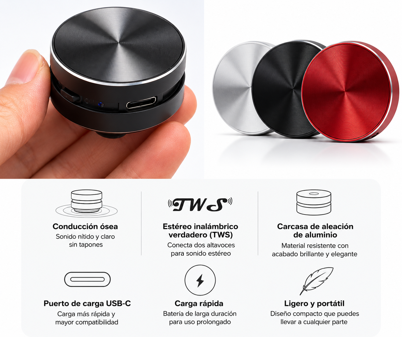 Altavoz Bluetooth de Conducción Ósea