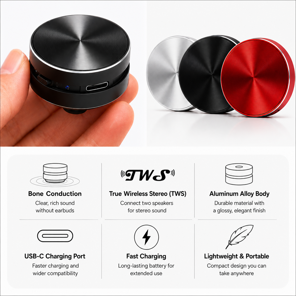 Altavoz Bluetooth de Conducción Ósea