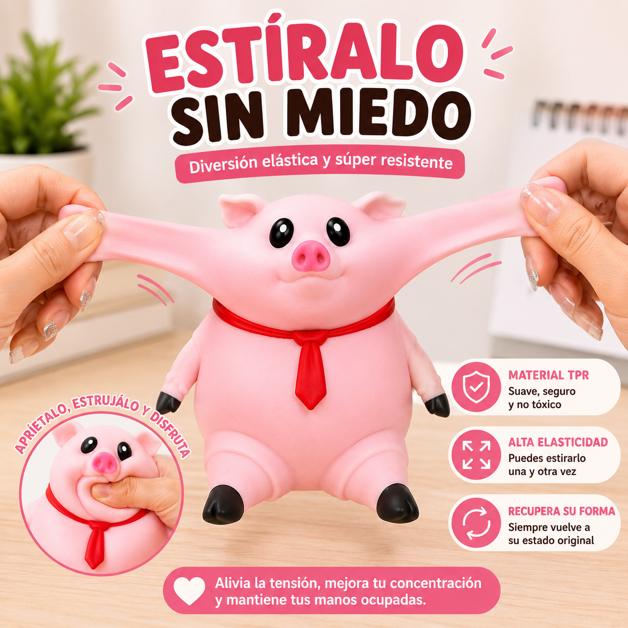 Cerdito Antiestrés Estrujable 👊🐷