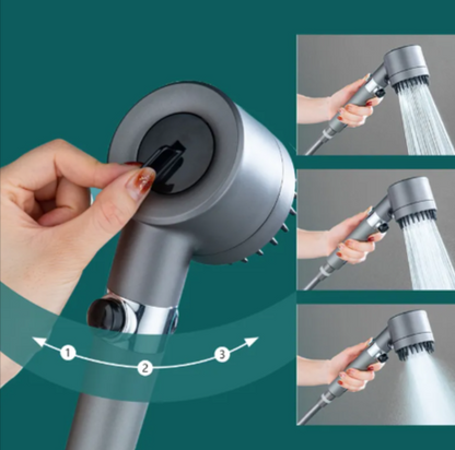 Cabezal de Ducha de Alta Presión de 3 Modos – Grifo Portátil de Lluvia con Filtro
