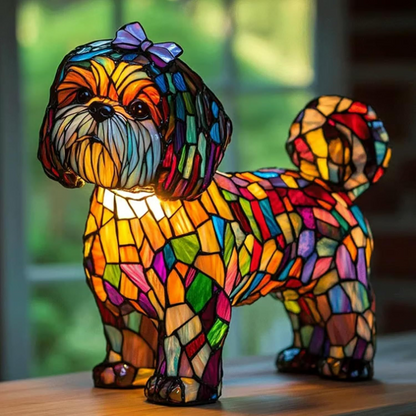Dog-Themed LED Resin Night Lamp