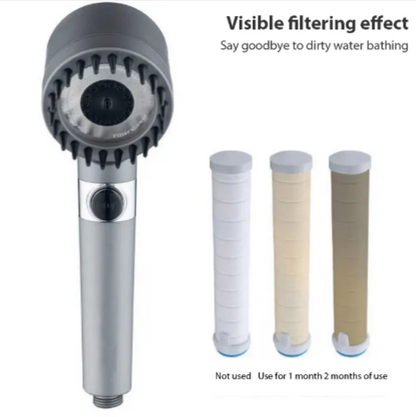 Cabezal de Ducha de Alta Presión de 3 Modos – Grifo Portátil de Lluvia con Filtro