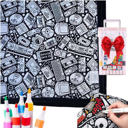 DIY Coloring Blanket With Markers