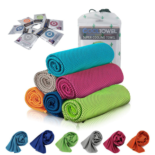 [6 Pack] Cooling Towel Ice Sports Towel Cool Towel for Instant Coolingfor Yoga Travel Golf GymCamping Fitness Running Workout & More Activities (35"x12")