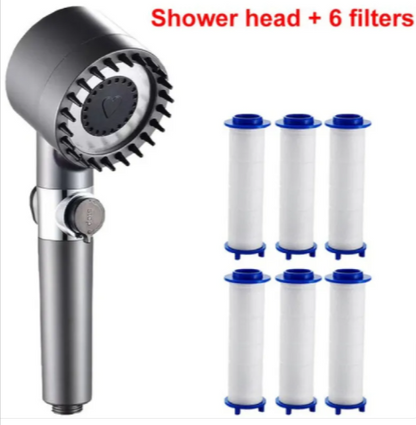Cabezal de Ducha de Alta Presión de 3 Modos – Grifo Portátil de Lluvia con Filtro