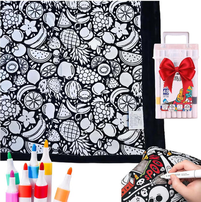DIY Coloring Blanket With Markers